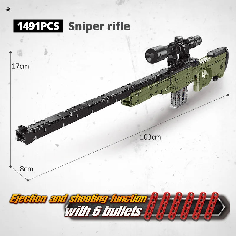 ZKZC WW2 Military Weapon Shotgun Sniper Rifle Children Toys Gifts