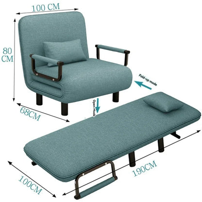 Modern folding sofa bed with with armrest for small apartment