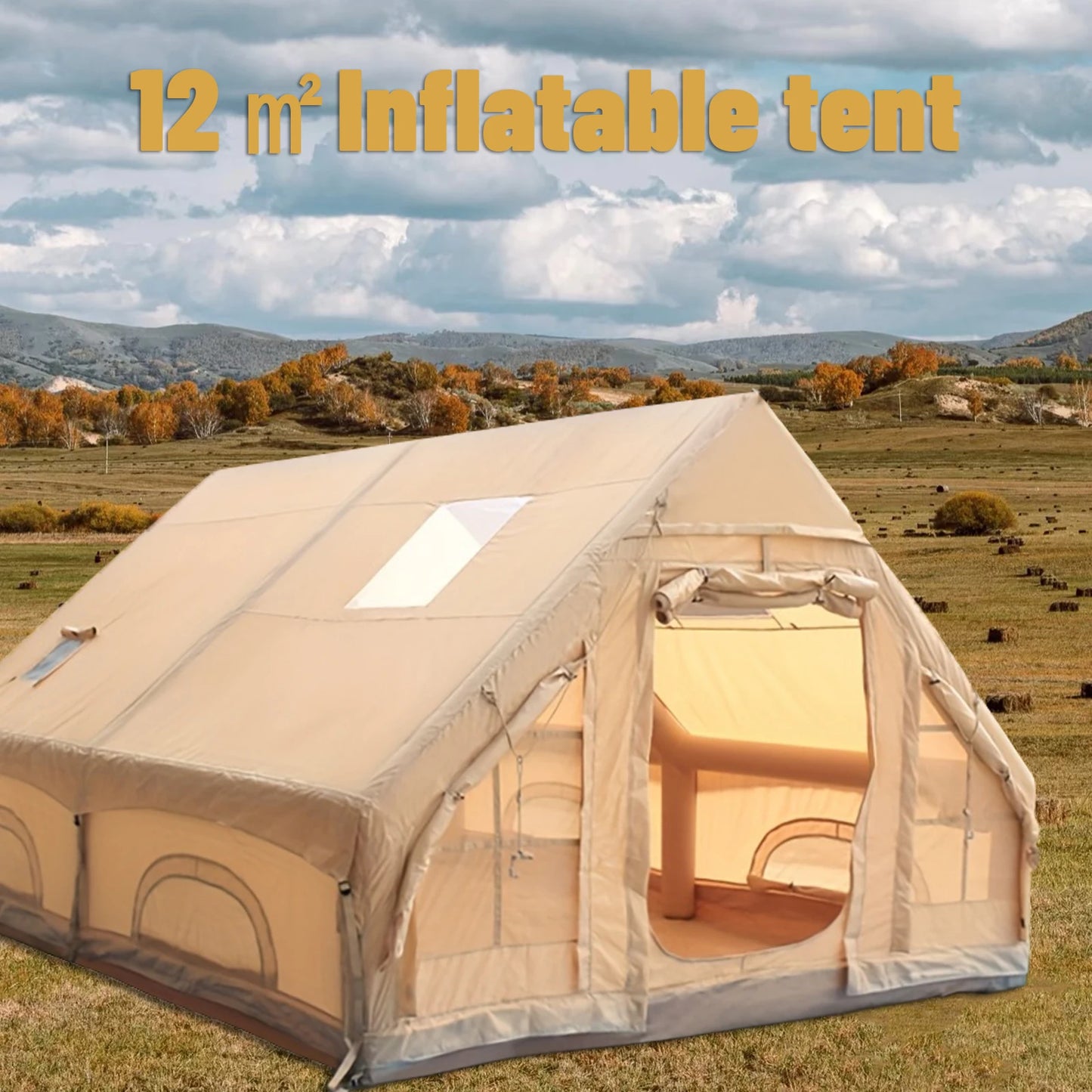 Inflatable water-resistant  camping tent 4-8 people