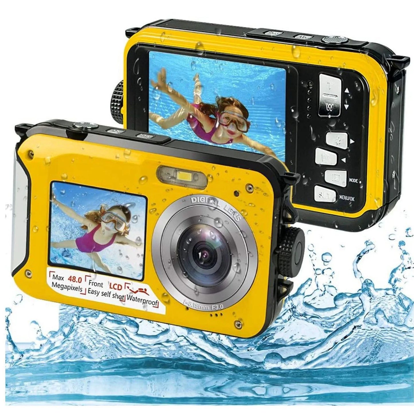 Full HD 2.7K 48MP 10ft Waterproof Underwater Digital Camera with 16X Digital Zoom