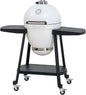 20-Inch Sunjoy Outdoor Kamado Egg Grill with Pizza Stone, Portable BBQ and Smoker in White