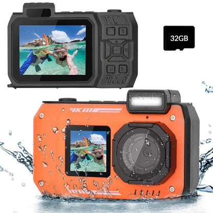 4K Underwater Camera. 33 FT Waterproof Camera With Dual Screens Selfie 48MP Autofocus Digital Camera For Snorkeling
