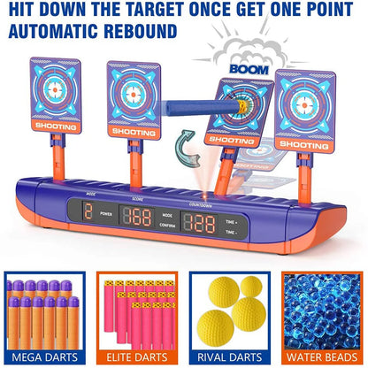 For Nerf Guns Bullets Shooting Target 4 Modes Digital Scoring Auto Reset Target Kid Shooting Game Toys for Kids 2 To 4 Years Old