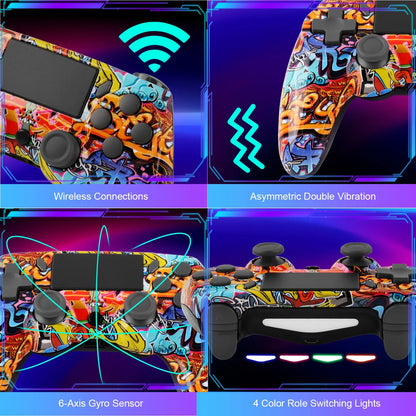 GAMINJA P47 Wireless Bluetooth Controller, Gamepad With 6-axis Gyroscope, Touchpad Dual Vibration For PS4 PC Wins 7 8
