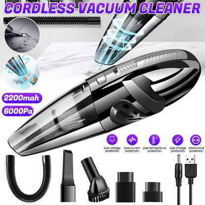 Wireless Handheld Vacuum Cleaner Portable, Wet & Dry Handheld strong Suction Cordless 12000pa