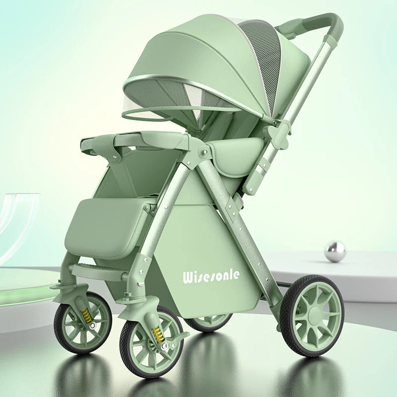 Upgraded Baby Strollers can Sit and Lie Down, High Landscape Lightweight Folding Two-way Stroller Children Stroller