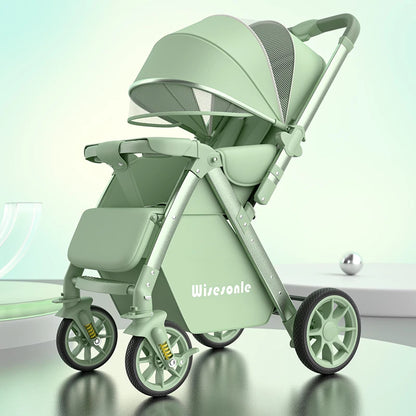 Upgraded Baby Strollers can Sit and Lie Down, High Landscape Lightweight Folding Two-way Stroller Children Stroller