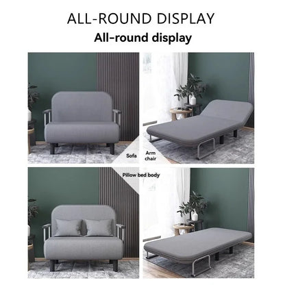Modern folding sofa bed with with armrest for small apartment