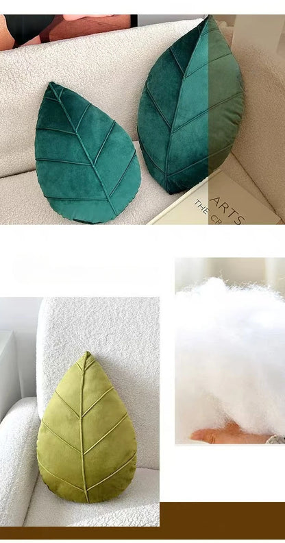 1 piece of leaf-shaped throw pillow, suitable for decorating sofas or using as a cushion in Living or bedrooms.