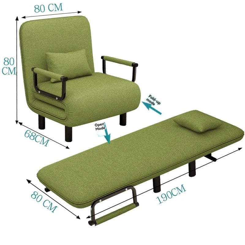 Modern folding sofa bed with with armrest for small apartment