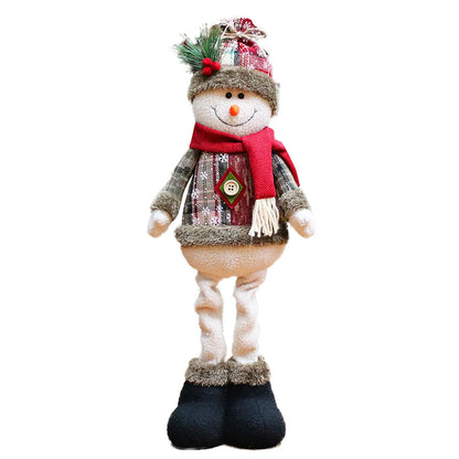 3PCS Christmas Decorative Christmas Dolls Reindeer, Snowman & Santa Claus Standing Doll