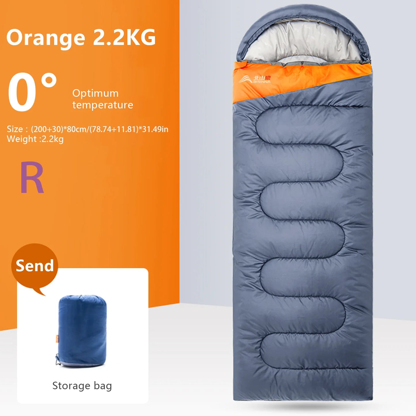 BISINNA Camping Sleeping Bag. Ultra lightweight Waterproof Warm Envelope Backpacking Sleeping Bags for Outdoor Traveling Hiking