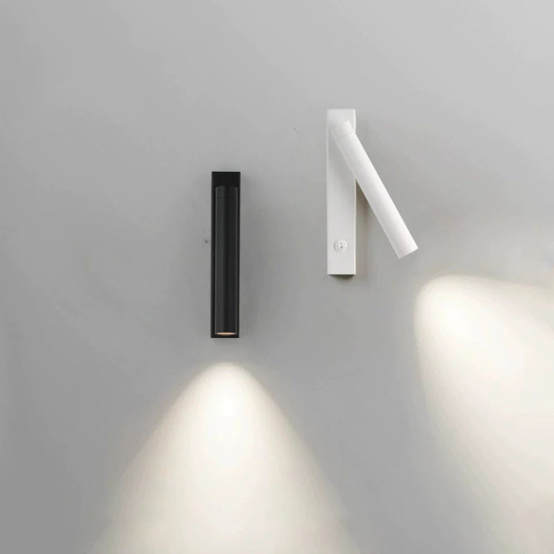 Minimalist Rotatable Wall Sconce with Switch Home Decor. Study Bedroom Bedside Reading Lamp. Spotlight LED Adjustable Angle Wall Lamp