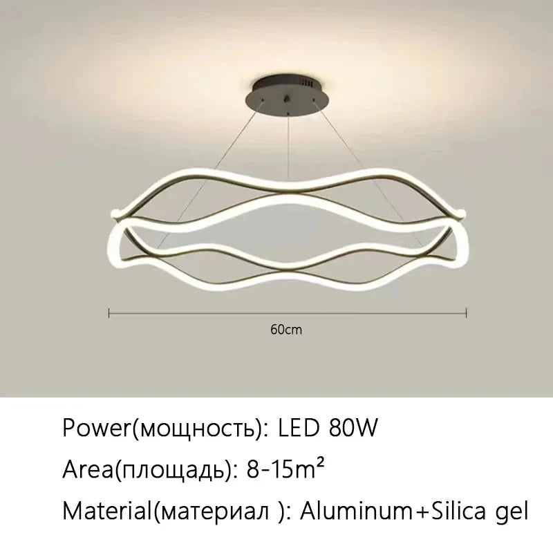 Modern Minimalist Chandelier. Nordic Luxury Living Room LED Ceiling Lamps. Home Decor Designer Bedroom Hanging Lights