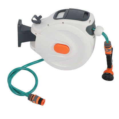 Retractable Garden Hose with Automatic Lock with Sprayer Nozzle for Watering