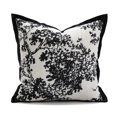 Modern simple Cushion black and white Chenille jacquard Pillow