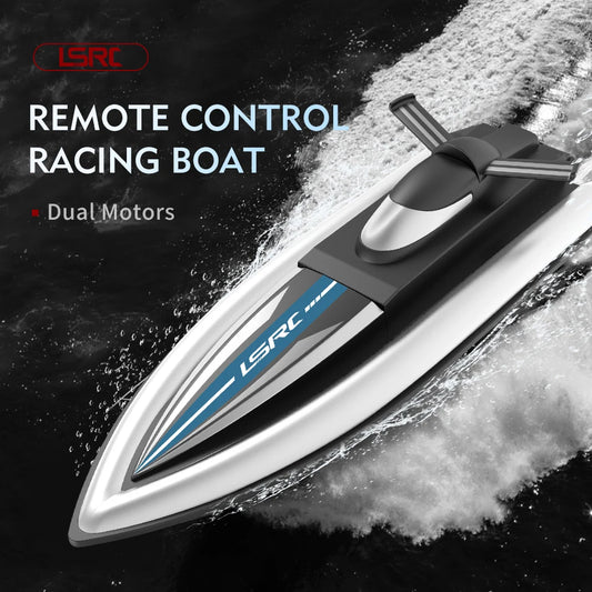 2.4G LSRC-B8 RC High Speed Racing Boat. Waterproof Rechargeable Remote Control Speedboat Toys for boys 14Y+