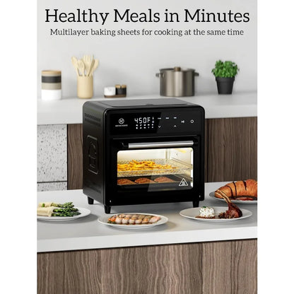 Air Fryer Toaster Oven Combo 12.6 QT Stainless Steel Airfryer 10 in 1 Convection Oven Non Toxic