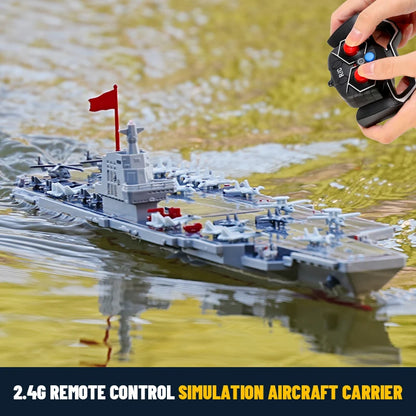 JJRC S19 RC Aircraft 2.4G Remote Control Battleship Boat. RC Boat Auto Water Sensor Carrier Boat Toy Gift for Kids Boys