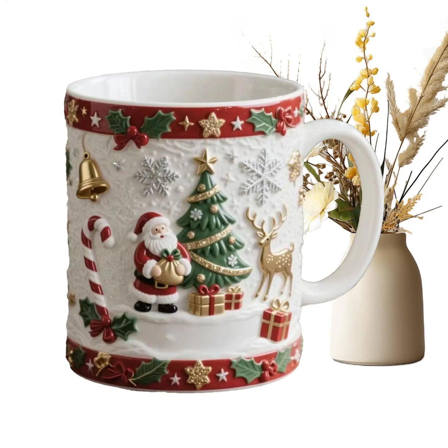 Christmas Coffee Cups, Breakfast Cup, Tea Mugs for Morning Routine with Christmas design