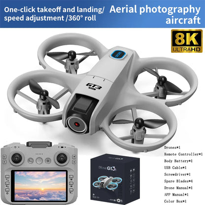 NEW GT3 Mini With LED Foldable Drones. GPS 8K HD Dual Camera. Brushless Motor Obstacle Avoidance RC FPV Quadcopter Drone