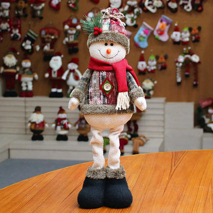 3PCS Christmas Decorative Christmas Dolls Reindeer, Snowman & Santa Claus Standing Doll
