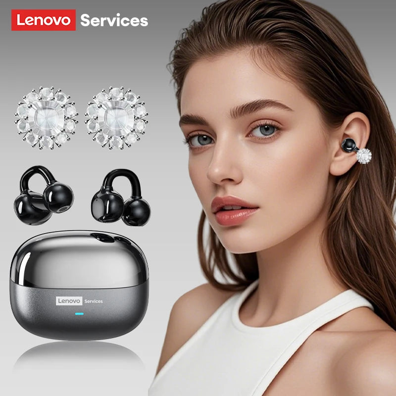 Lenovo LE302 OWS Ear clip Wireless Earphones. Low Latency, HD Call Quality Bluetooth Headphones.