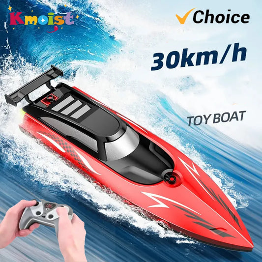 RC Boat With LED Lights. 2.4G RC Boat RC Boat Kids Toy for Pools and Lakes. Suitable for Gifts