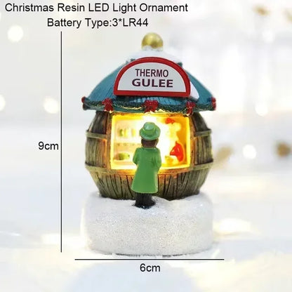 Christmas Snowman Luminous Decoration, Santa Claus Shop Micro Landscape Christmas LED Decoration
