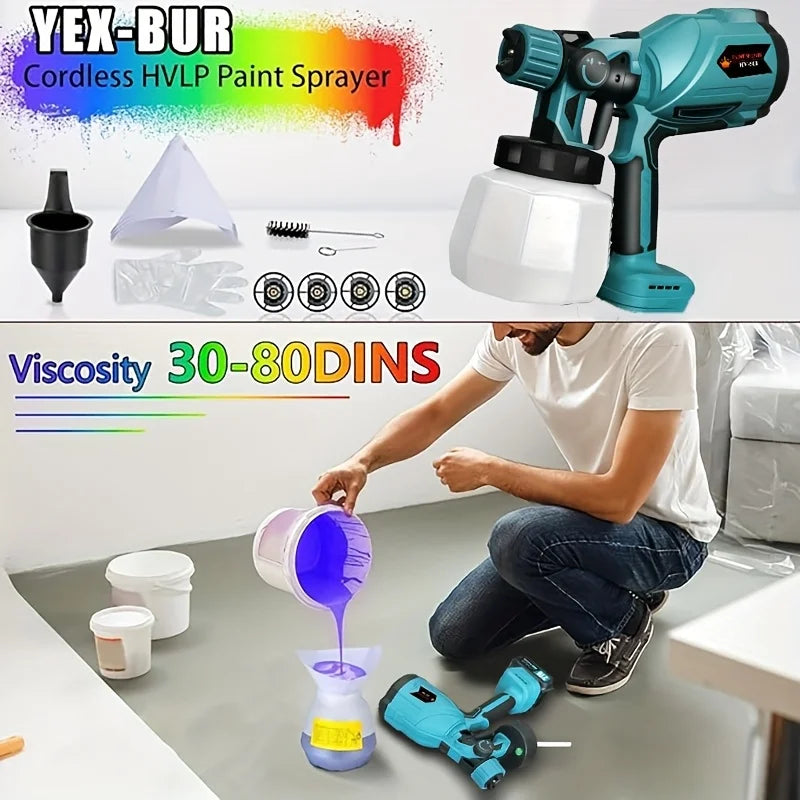 Electric Spray Gun Cordless Paint Sprayer 1L