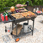 Extra Large Charcoal Barbecue Grill. Outdoor BBQ Grill. Charcoal Barrel Grill for Outdoor Backyard or Picnic Parties