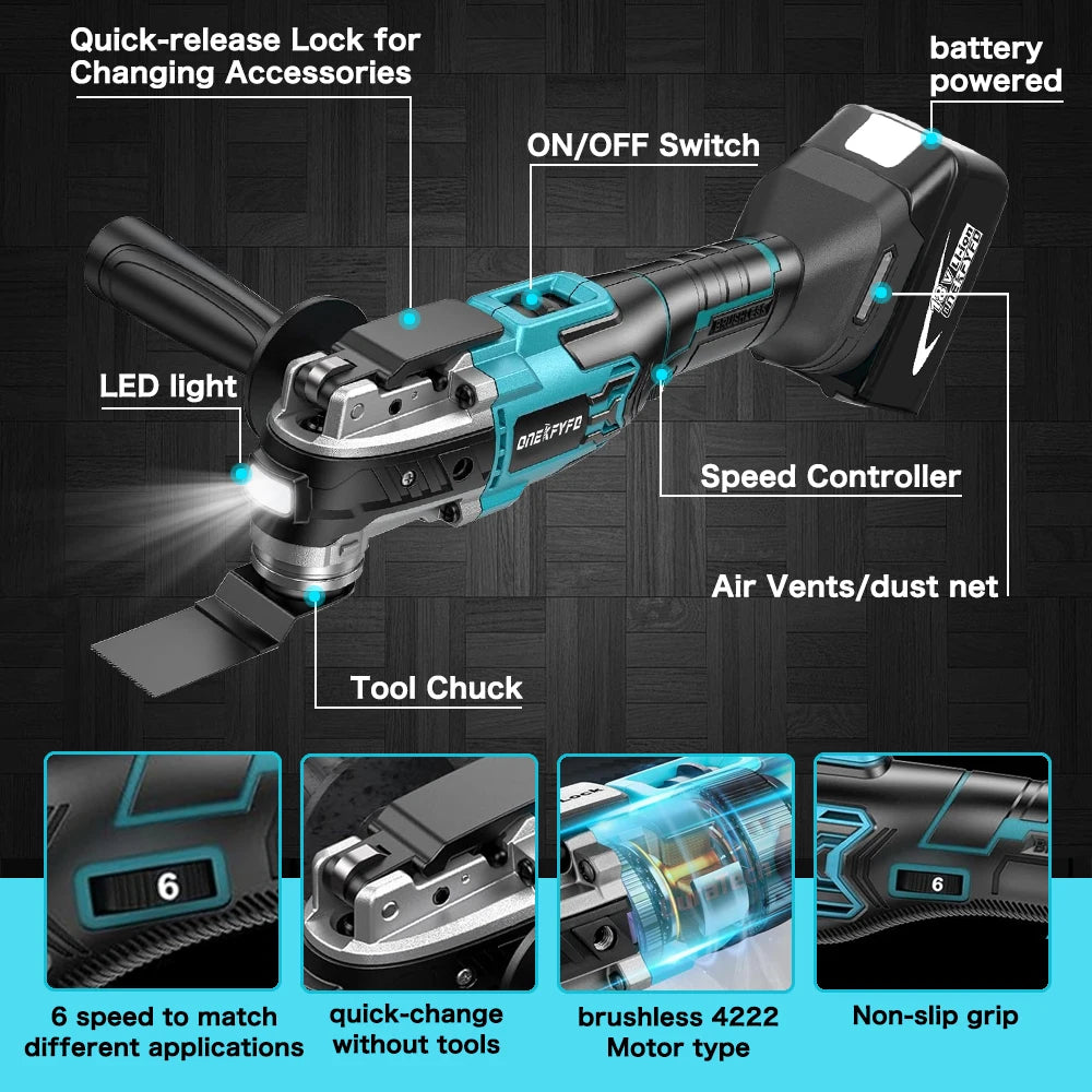 Cordless Oscillating Multi Tool 6 Gears
