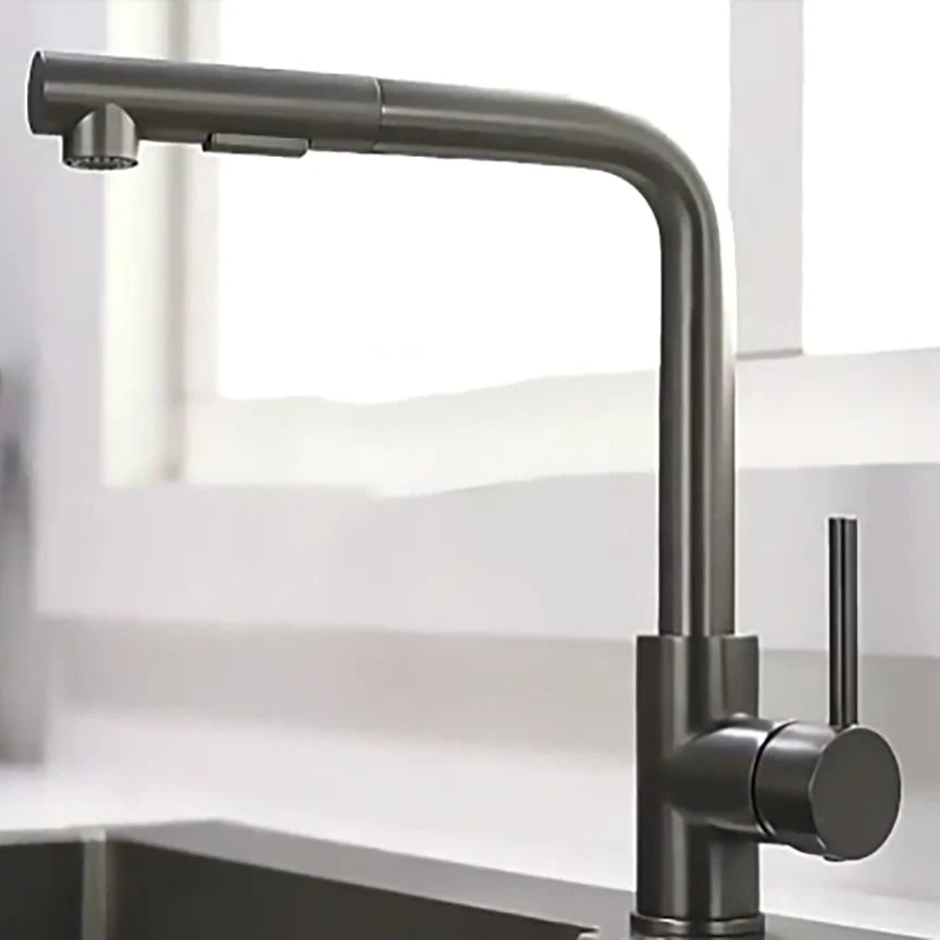 Black Pull Out Kitchen Sink Faucet Two Model Stream Sprayer Nozzle