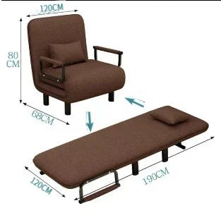 Modern folding sofa bed with with armrest for small apartment