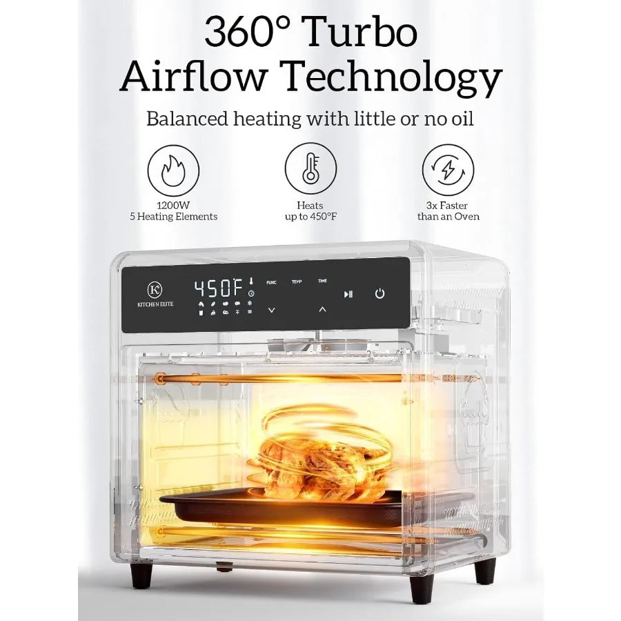 Air Fryer Toaster Oven Combo 12.6 QT Stainless Steel Airfryer 10 in 1 Convection Oven Non Toxic