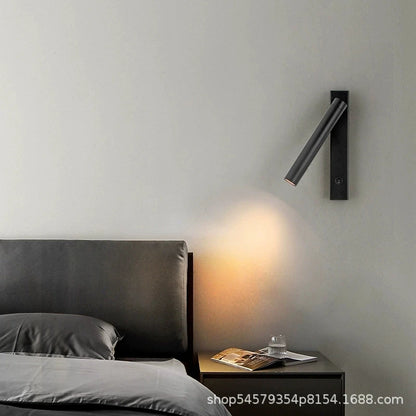 Minimalist Rotatable Wall Sconce with Switch Home Decor. Study Bedroom Bedside Reading Lamp. Spotlight LED Adjustable Angle Wall Lamp