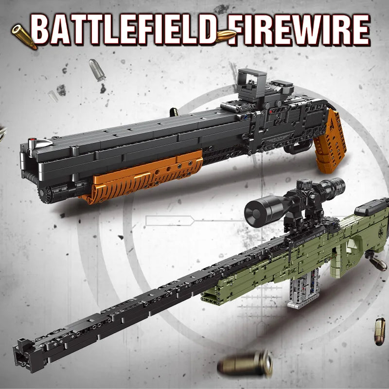 ZKZC WW2 Military Weapon Shotgun Sniper Rifle Children Toys Gifts