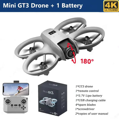 NEW GT3 Mini With LED Foldable Drones. GPS 8K HD Dual Camera. Brushless Motor Obstacle Avoidance RC FPV Quadcopter Drone