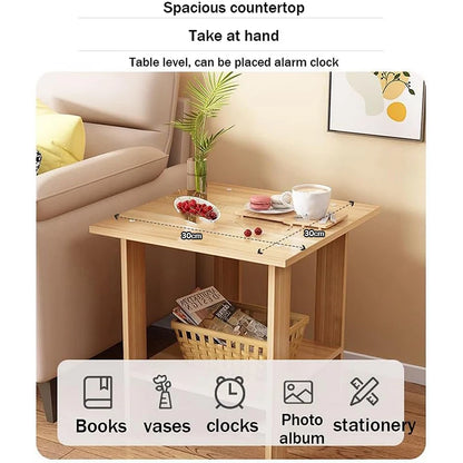 Affordable Bedside table Solid Wood Nightstands Double-Layer furniture