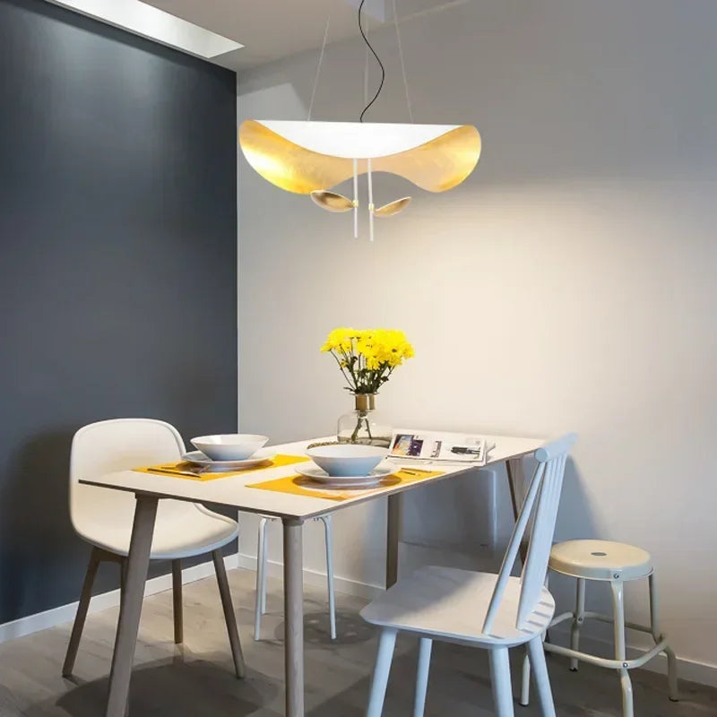 Modern Minimalist Flying Shuttle Hat LED Chandelier for Living Room & Bedroom Pendant Lamp. Art Home Decor Lighting Fixtures