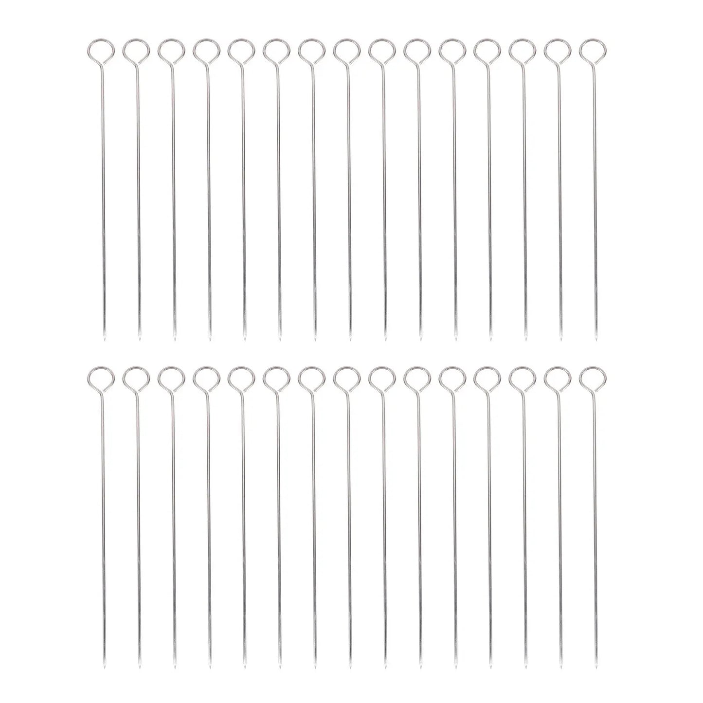 30Pcs Strong Stainless Steel Bbq Skewers. Smooth Edges Turkey Fixing Skewers for Safe Grilling Experience
