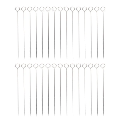 30Pcs Strong Stainless Steel Bbq Skewers. Smooth Edges Turkey Fixing Skewers for Safe Grilling Experience