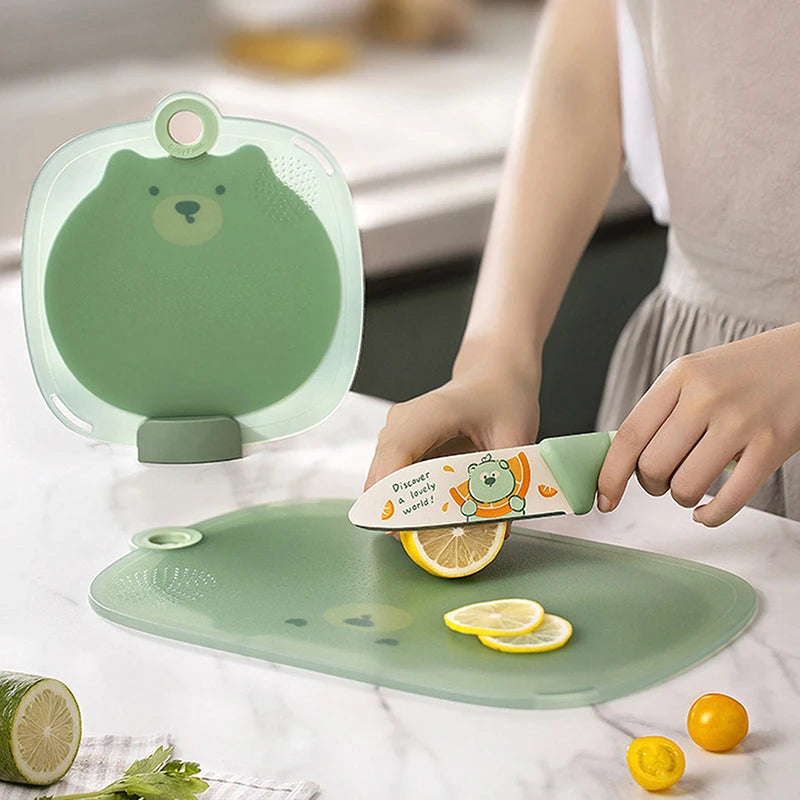 Food Grade Antibacterial Anti-Mold Baby Food Cutting Board, Kitchen Chopping Board for Fruits Vegetables Meat