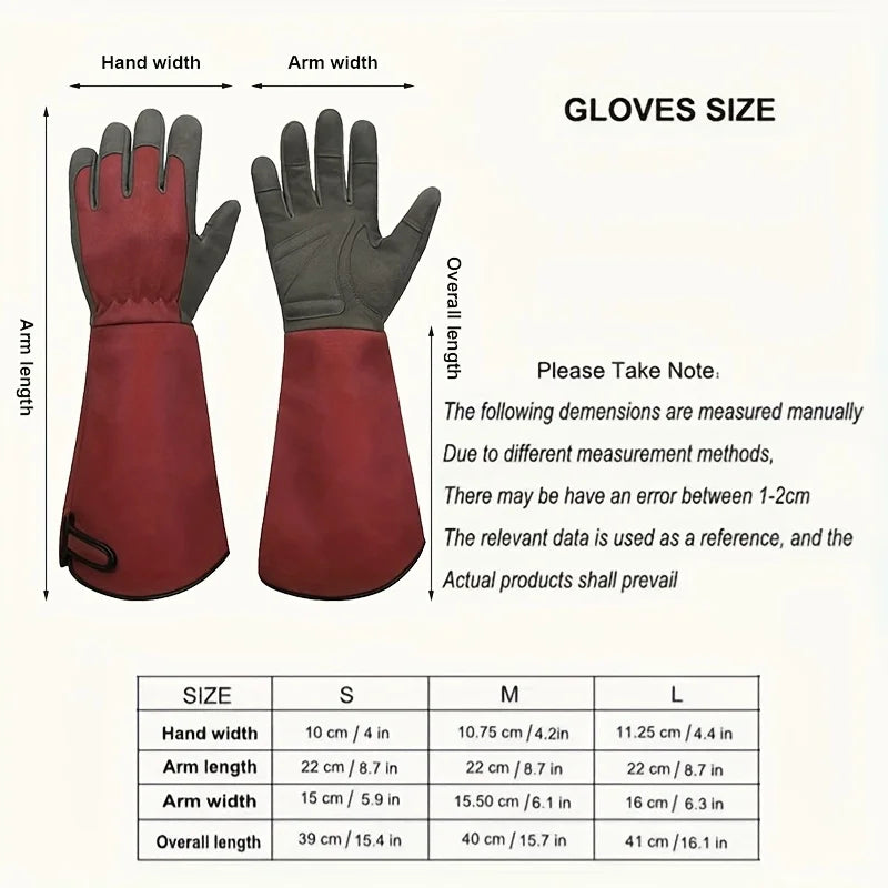 Long Style Gardening Gloves, Thorn Proof Gloves, Canvas Rose Pruning Garden Gloves with Touch Screen Breathable Work Gloves