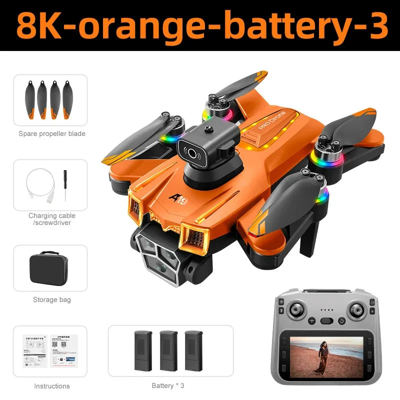 Lenovo Drone A19 Pro 4K HD 8K Professional 5G GPS Dual Camera Photography Brushless Foldable Quadcopter RC Distance Drones Toys