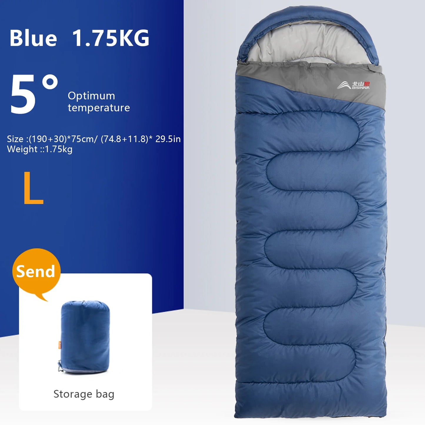 BISINNA Camping Sleeping Bag. Ultra lightweight Waterproof Warm Envelope Backpacking Sleeping Bags for Outdoor Traveling Hiking
