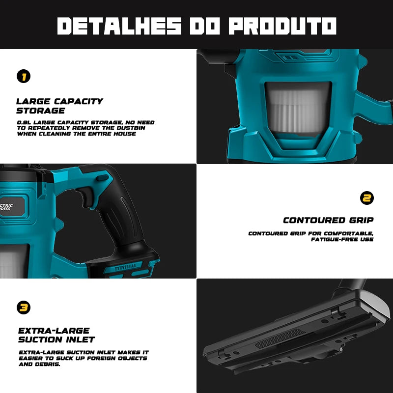 16000pa Cordless Electric Vacuum Cleaner. Dry/Wet Dust Carpet Collector Machine