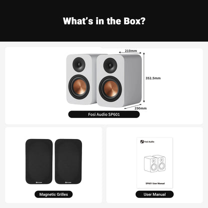 Fosi Audio SP601 Speaker Wooden 160W for TV, Computer Desktop & Hifi Home Theater