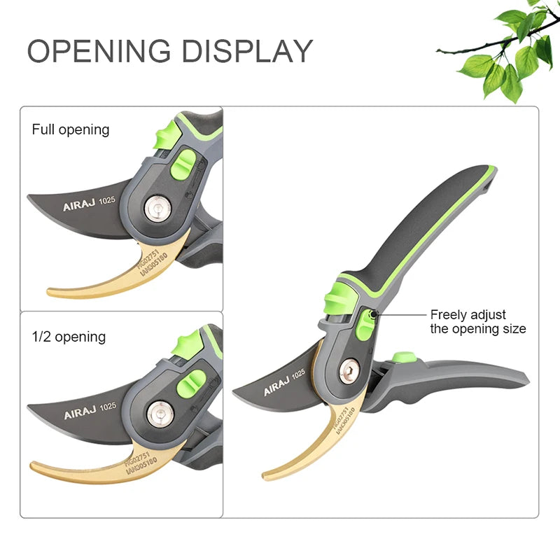 AIRAJ Plant Trim Garden Pruning Shears, Garden Scissor Tool Branch Shear Orchard Folding Saw Set