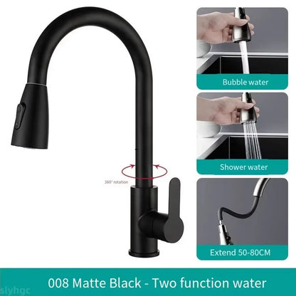 High-quality Stainless Steel Kitchen Basin Sink Vegetable Wash Tank Rotatable Pull-Out Extendable